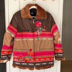 Bogner X Goan Thylmann Vintage embroidered with fur trim women’s coat
